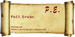 Poll Ervin névjegykártya